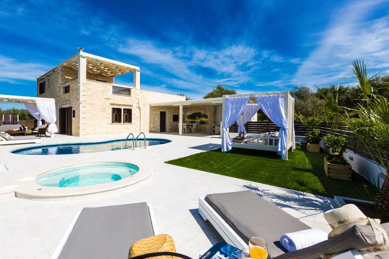 Caramel Villa, With 40M2 Pool & Spa Whirlpool, By Thinkvilla Panormos  Bagian luar foto