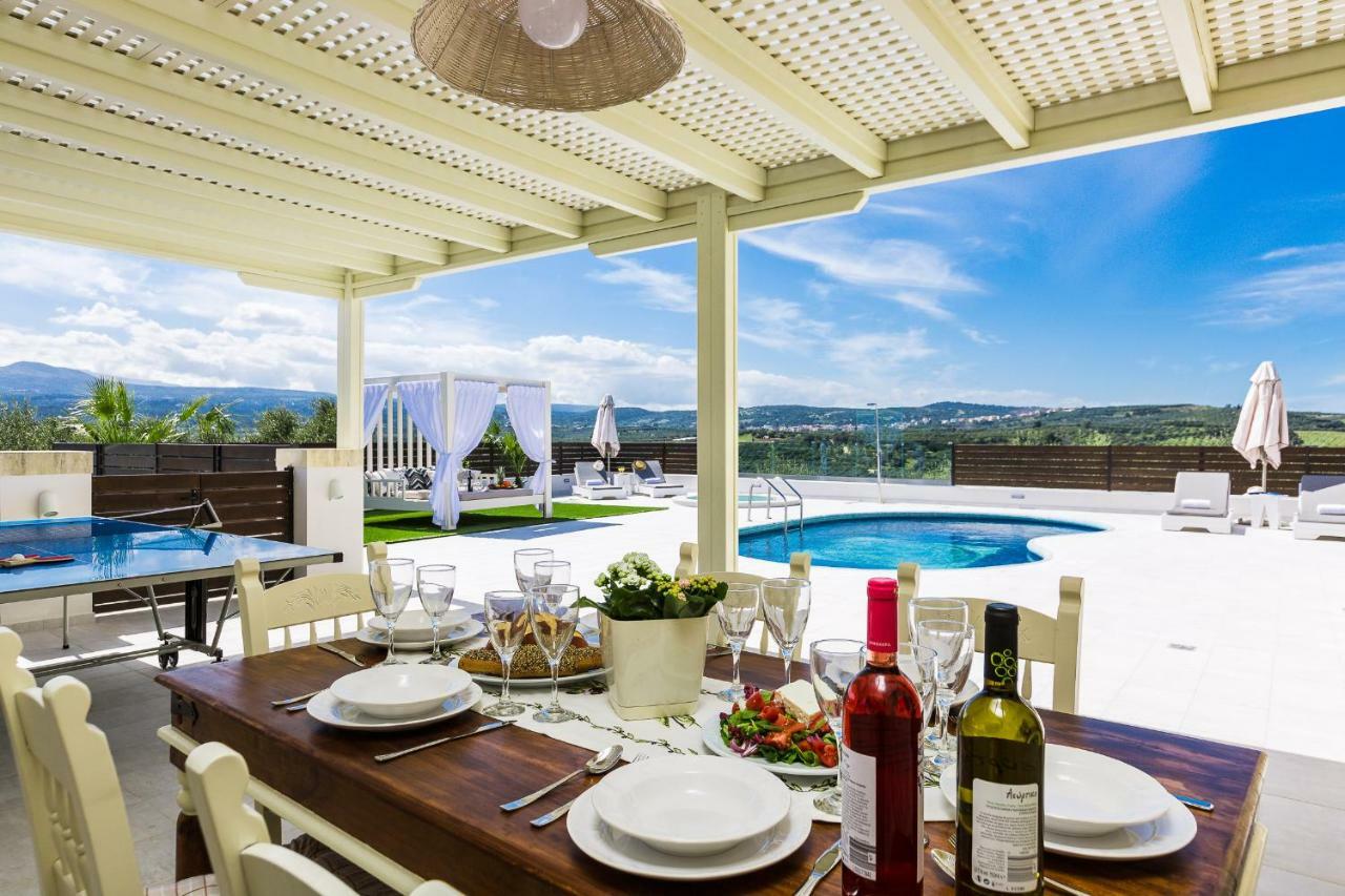 Caramel Villa, With 40M2 Pool & Spa Whirlpool, By Thinkvilla Panormos  Bagian luar foto